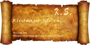 Kirchmajer Sára névjegykártya